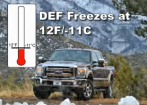 WHAT IS THE FREEZING POINT OF DEF?